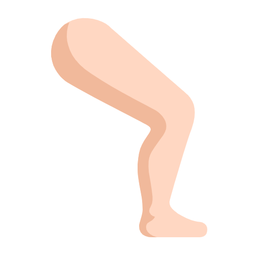 Microsoft design of the leg: light skin tone emoji verson:Windows-11-23H2