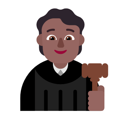 Microsoft design of the judge: medium-dark skin tone emoji verson:Windows-11-23H2