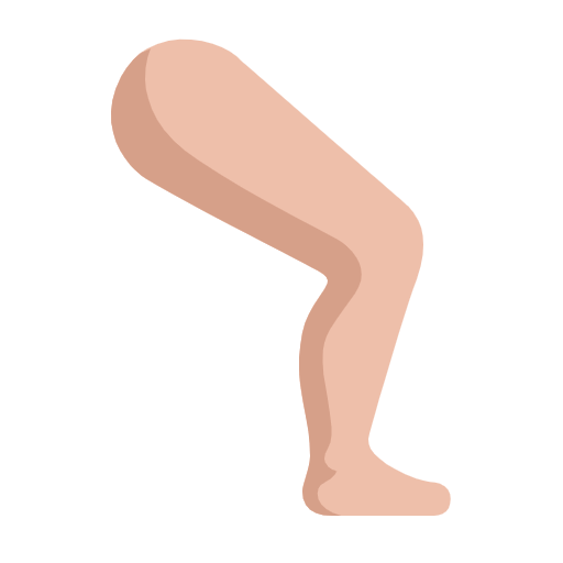 Microsoft design of the leg: medium-light skin tone emoji verson:Windows-11-23H2