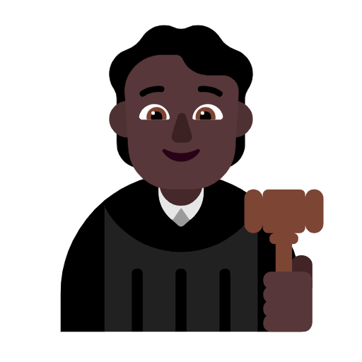 Microsoft design of the judge: dark skin tone emoji verson:Windows-11-23H2