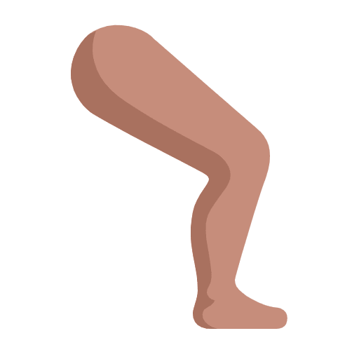 Microsoft design of the leg: medium skin tone emoji verson:Windows-11-23H2