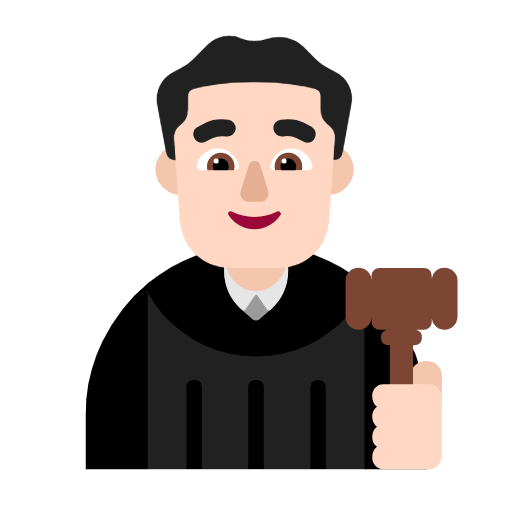Microsoft design of the man judge: light skin tone emoji verson:Windows-11-23H2