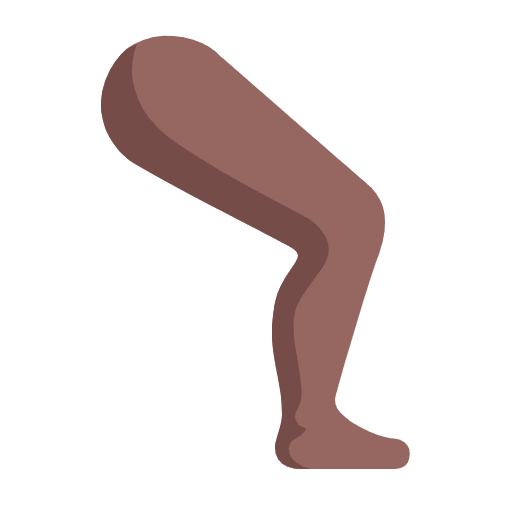 Microsoft design of the leg: medium-dark skin tone emoji verson:Windows-11-23H2
