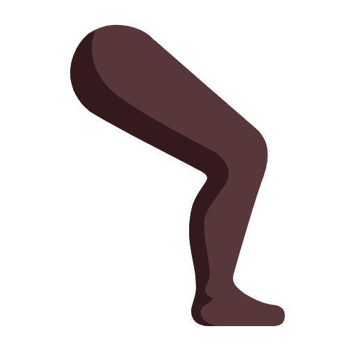Microsoft design of the leg: dark skin tone emoji verson:Windows-11-23H2
