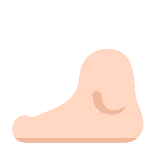 Microsoft design of the foot: light skin tone emoji verson:Windows-11-23H2