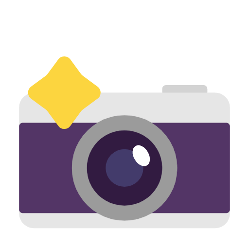 Microsoft design of the camera with flash emoji verson:Windows-11-23H2