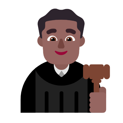 Microsoft design of the man judge: medium-dark skin tone emoji verson:Windows-11-23H2