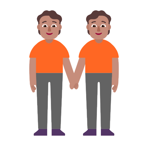 Microsoft design of the people holding hands: medium skin tone emoji verson:Windows-11-23H2