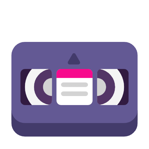 Microsoft design of the videocassette emoji verson:Windows-11-23H2