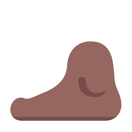 Microsoft design of the foot: medium-dark skin tone emoji verson:Windows-11-23H2
