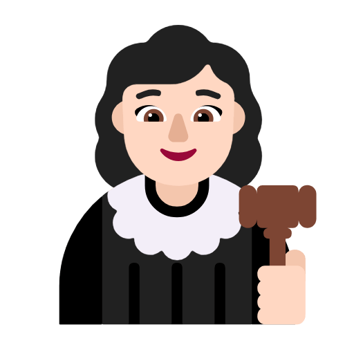 Microsoft design of the woman judge: light skin tone emoji verson:Windows-11-23H2