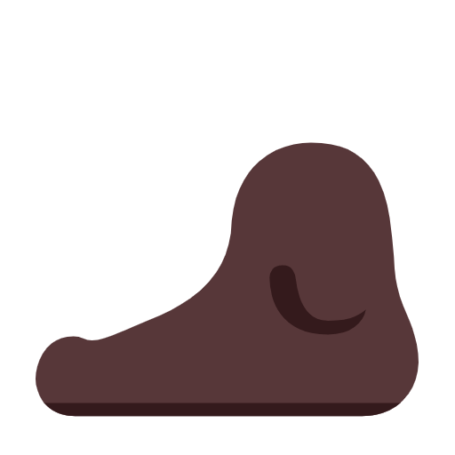 Microsoft design of the foot: dark skin tone emoji verson:Windows-11-23H2