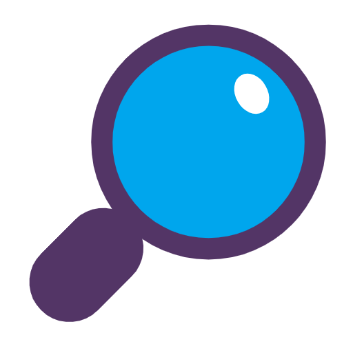 Microsoft design of the magnifying glass tilted right emoji verson:Windows-11-23H2