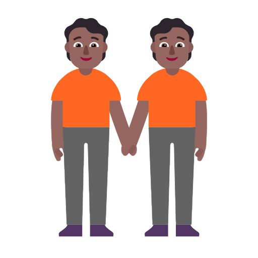 Microsoft design of the people holding hands: medium-dark skin tone emoji verson:Windows-11-23H2