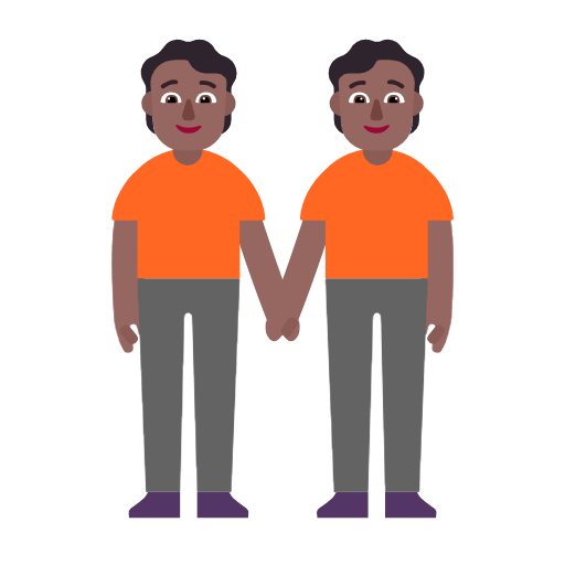 Microsoft design of the people holding hands: medium-dark skin tone emoji verson:Windows-11-23H2
