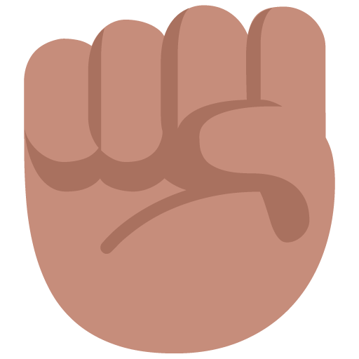 Microsoft design of the raised fist: medium skin tone emoji verson:Windows-11-22H2