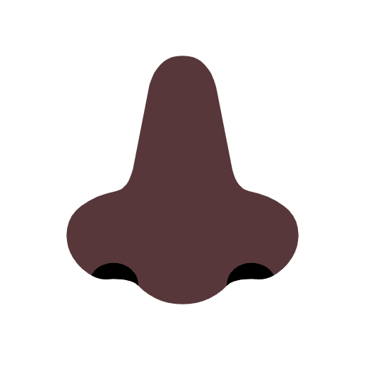 Microsoft design of the nose: dark skin tone emoji verson:Windows-11-23H2