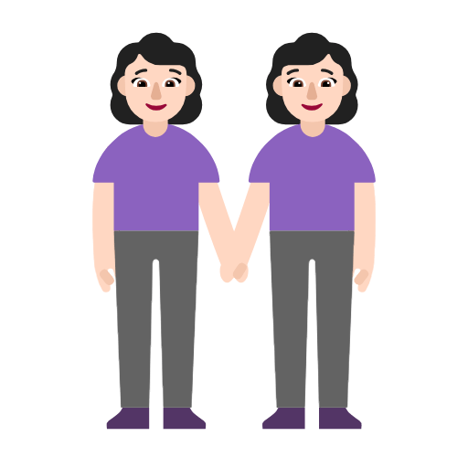 Microsoft design of the women holding hands: light skin tone emoji verson:Windows-11-23H2