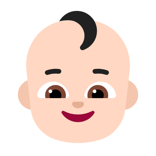Microsoft design of the baby: light skin tone emoji verson:Windows-11-23H2