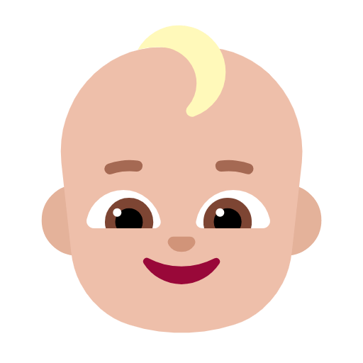 Microsoft design of the baby: medium-light skin tone emoji verson:Windows-11-23H2