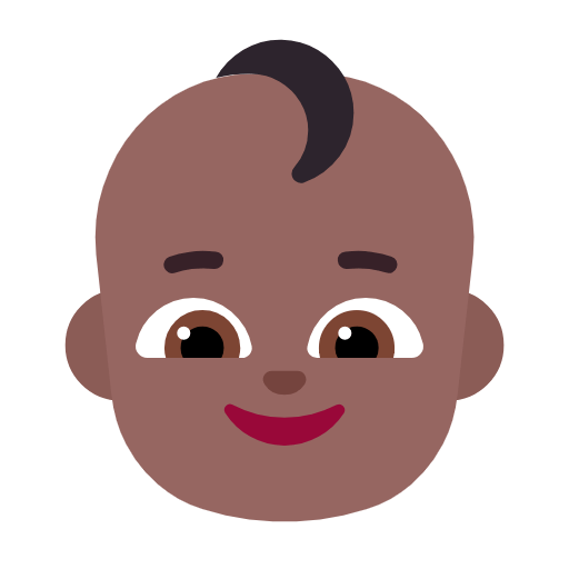 Microsoft design of the baby: medium-dark skin tone emoji verson:Windows-11-23H2