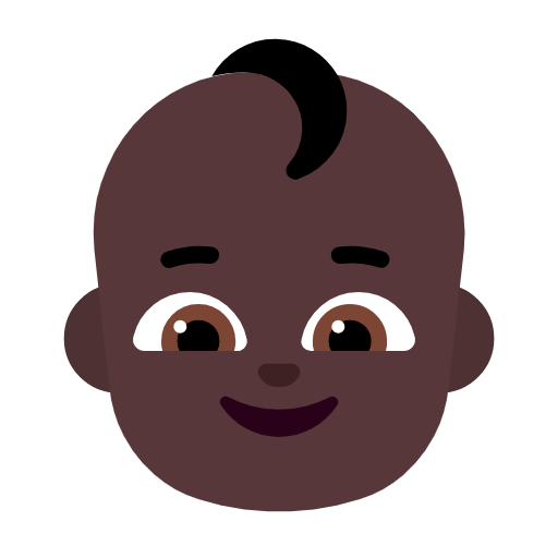 Microsoft design of the baby: dark skin tone emoji verson:Windows-11-23H2