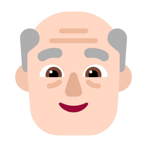 Microsoft design of the old man: light skin tone emoji verson:Windows-11-22H2
