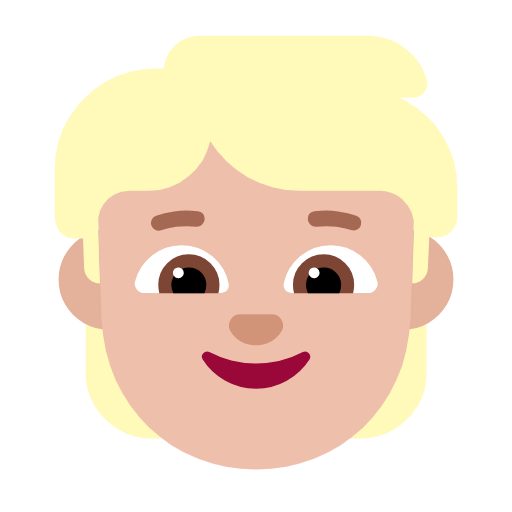 Microsoft design of the child: medium-light skin tone emoji verson:Windows-11-23H2