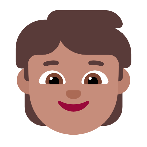 Microsoft design of the child: medium skin tone emoji verson:Windows-11-23H2