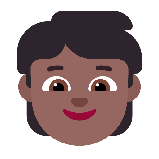 Microsoft design of the child: medium-dark skin tone emoji verson:Windows-11-23H2