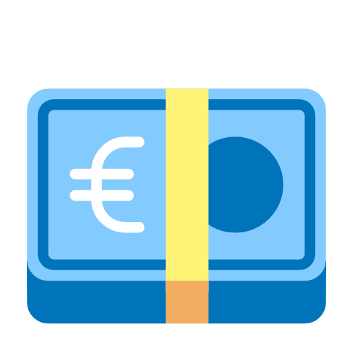 Microsoft design of the euro banknote emoji verson:Windows-11-23H2