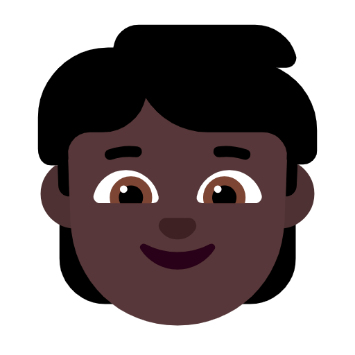 Microsoft design of the child: dark skin tone emoji verson:Windows-11-23H2
