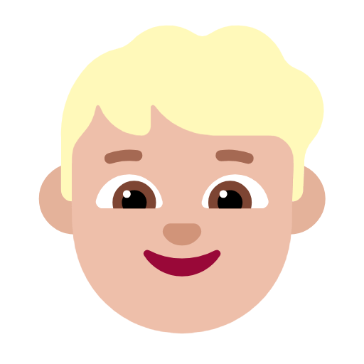 Microsoft design of the boy: medium-light skin tone emoji verson:Windows-11-23H2