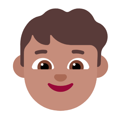 Microsoft design of the boy: medium skin tone emoji verson:Windows-11-23H2