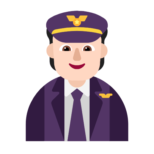 Microsoft design of the pilot: light skin tone emoji verson:Windows-11-23H2