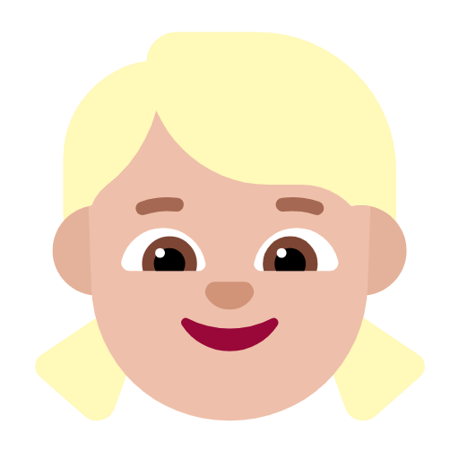 Microsoft design of the girl: medium-light skin tone emoji verson:Windows-11-23H2