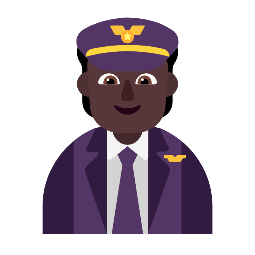 Microsoft design of the pilot: dark skin tone emoji verson:Windows-11-23H2