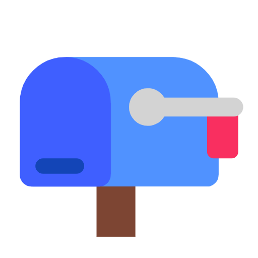 Microsoft design of the closed mailbox with lowered flag emoji verson:Windows-11-23H2