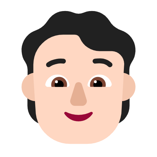 Microsoft design of the person: light skin tone emoji verson:Windows-11-23H2
