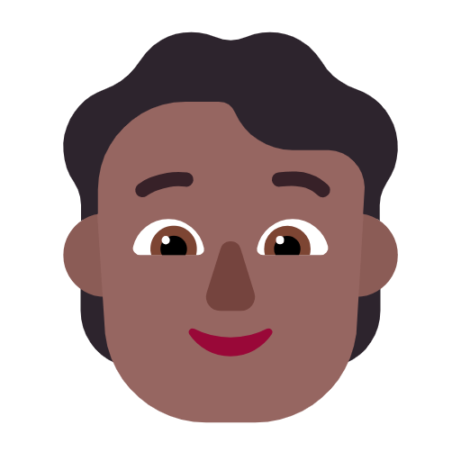 Microsoft design of the person: medium-dark skin tone emoji verson:Windows-11-23H2