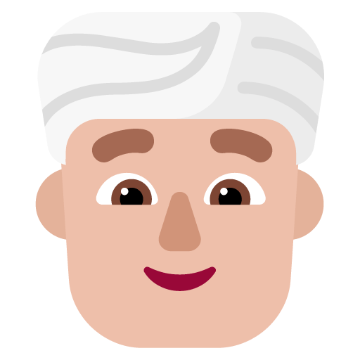 Microsoft design of the man wearing turban: medium-light skin tone emoji verson:Windows-11-22H2