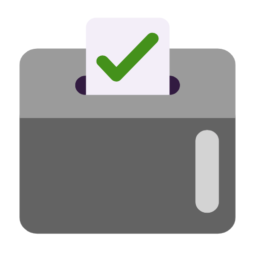 Microsoft design of the ballot box with ballot emoji verson:Windows-11-23H2