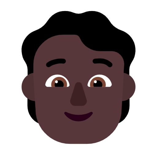 Microsoft design of the person: dark skin tone emoji verson:Windows-11-23H2