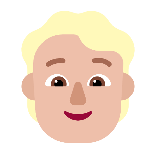 Microsoft design of the person: medium-light skin tone blond hair emoji verson:Windows-11-23H2