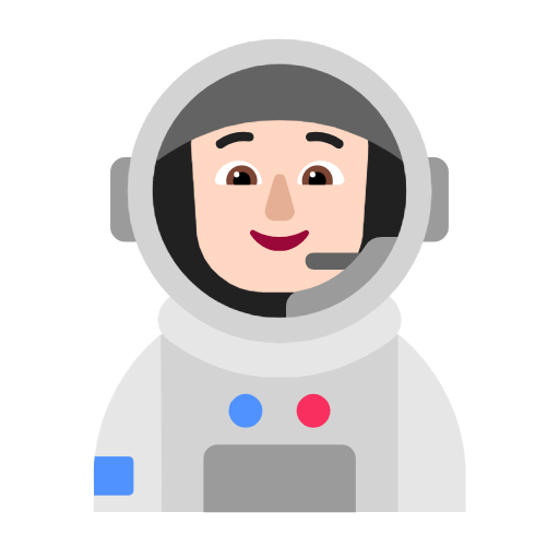 Microsoft design of the astronaut: light skin tone emoji verson:Windows-11-23H2