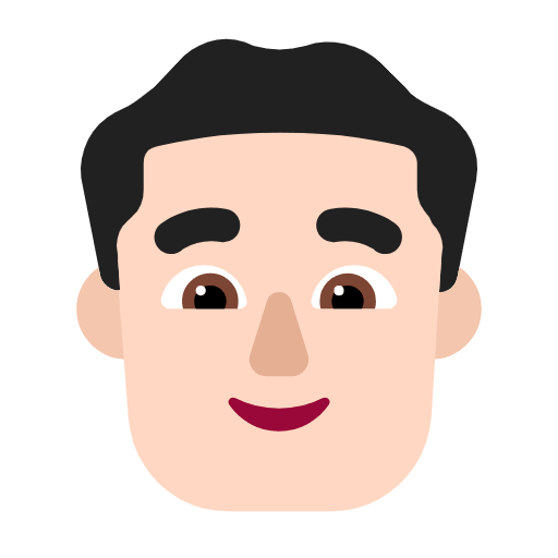 Microsoft design of the man: light skin tone emoji verson:Windows-11-23H2