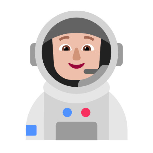 Microsoft design of the astronaut: medium-light skin tone emoji verson:Windows-11-23H2