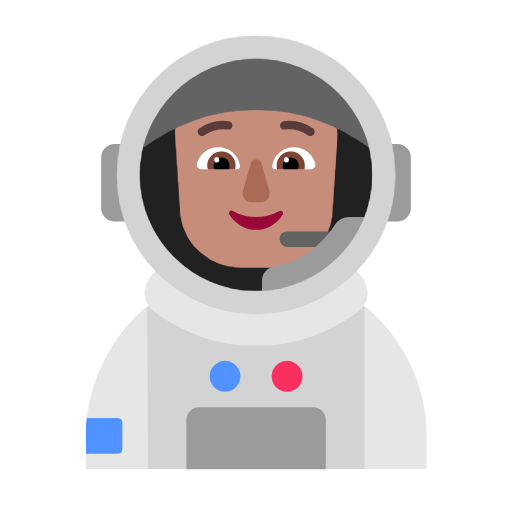 Microsoft design of the astronaut: medium skin tone emoji verson:Windows-11-23H2