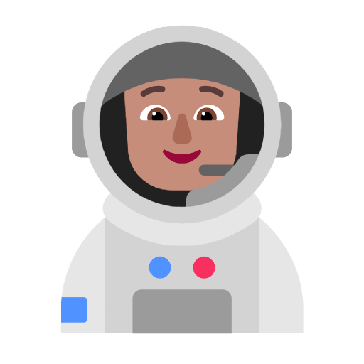 Microsoft design of the astronaut: medium skin tone emoji verson:Windows-11-23H2