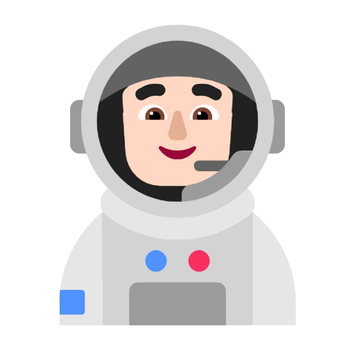 Microsoft design of the man astronaut: light skin tone emoji verson:Windows-11-23H2